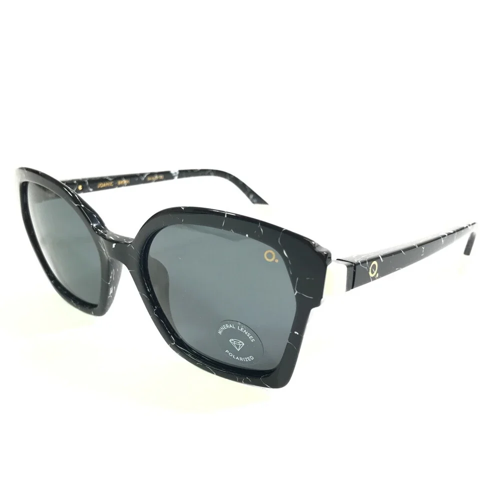 Etnia Barcelona Sunglasses JOANIC BKWH Black White Frames Gray Polarized Lenses